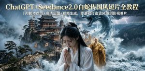 ChatGPT+Seedance2.0白蛇传国风短片全教程｜AI脚本撰写+高清出图+视频生成，零基础打造古风原创影视短片-第一资源库