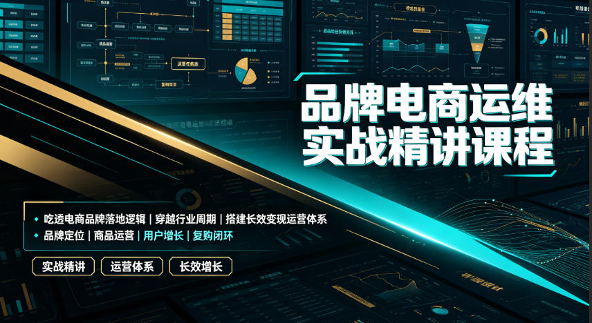 品牌电商运维实战精讲课程｜吃透电商品牌落地逻辑、穿越行业周期、搭建长效变现运营体系-第一资源库