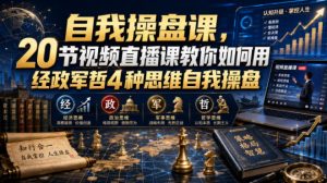自我操盘课,20节视频直播课教你如何用经政军哲4种思维自我操盘-第一资源库