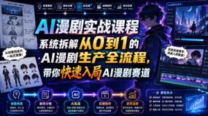AI漫剧实战课程,系统拆解从0到1的AI漫剧生产全流程,带你快速入局AI漫剧赛道-第一资源库