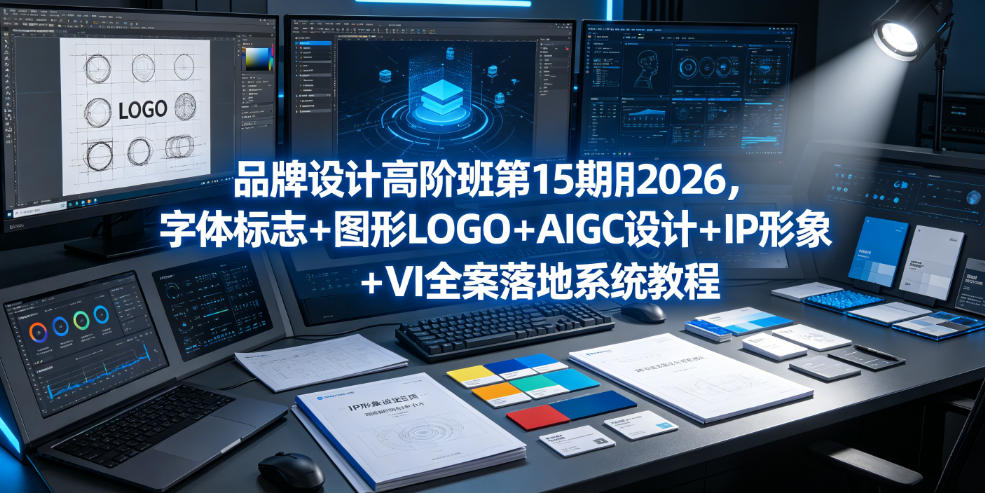 品牌设计高阶班第15期2026，字体标志＋图形LOGO＋AIGC设计＋IP形象＋VI全案落地系统教程-第一资源库
