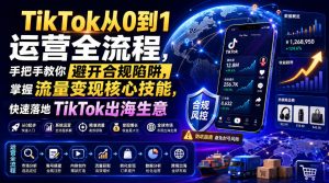 TikTok从0到1运营全流程，手把手教你避开合规陷阱，掌握流量变现核心技能，快速落地TikTok出海生意（更新7月）-第一资源库