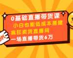 0基础直播带货课：小白也能低成本搭建疯狂卖货直播间：1场直播带货6万-第一资源库