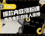 【毒舌电影合伙人亲授】抖音爆款内容涨粉课，5000万抖音大号首次披露涨粉机密-第一资源库