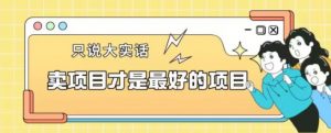 卖项目才是最好的项目一单3000+【揭秘】-第一资源库
