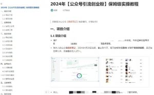 公众号引流创业粉,学会这个方法,你也能月入30000+ (陪跑项目)-第一资源库