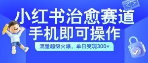 小红书治愈视频赛道,手机即可操作,流量超级火爆,单日变现300+【揭秘】-第一资源库