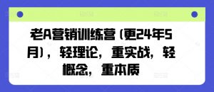 老A营销训练营(更24年10月),轻理论,重实战,轻概念,重本质-第一资源库