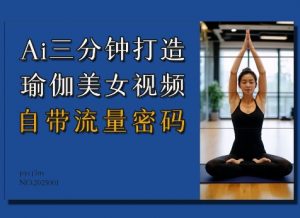 Ai3分钟打造瑜伽美女视频，自带流量密码-第一资源库