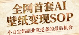 AI+国潮+招财+壁纸，每天三分钟，爆卖一整个冬天，不费脑，轻松矩阵十个号日入1k+-第一资源库