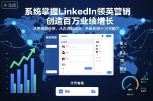 系统掌握LinkedIn领英营销，创造百万业绩增长，从思维到获客，从沟通到成交，系统化提升外贸能力-第一资源库
