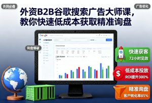 外资B2B谷歌搜索广告大师课，教你快速低成本获取精准询盘-第一资源库