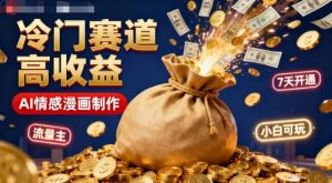 公众号冷门赛道，用AI做情感漫画，7天开通流量主，操作简单，小白可玩-第一资源库