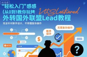 国外联盟賺美刀项目，从0到1教你玩转国外联盟Lead教程，纯新手可操作性100%-第一资源库