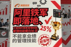 阿里铁军即落地、可复制的销售管理技能,不能拿业绩的管理技能都在扯淡-第一资源库