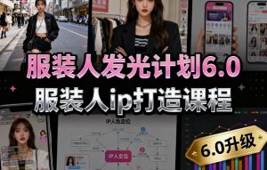 服装人发光计划6.0,服装人ip打造课程,文案创富篇-生活圈写作篇-客户思维篇-专业圈写作篇-技能实操篇-公域获客篇-第一资源库