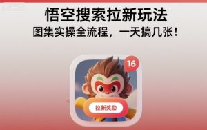悟空搜索拉新玩法，图集实操全流程，一天搞几张-第一资源库