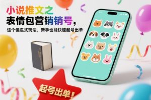 小说推文之表情包营销号,这个傻瓜式玩法,新手也能快速起号出单-第一资源库