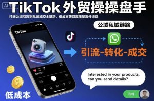 TikTok外贸操盘手，打通公域引流到私域成交全链路，低成本获取高质量海外询盘-第一资源库