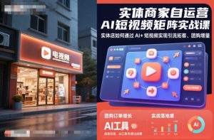实体商家自运营AI短视频矩阵实战课，实体店如何通过AI+短视频实现引流拓客、团购增量-第一资源库