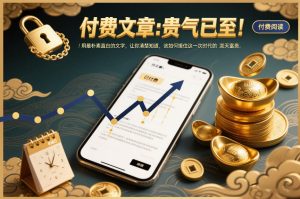 付费文章:贵气已至!用最朴素直白的文字,让你清楚知道,该如何接住这一次时代的泼天富贵-第一资源库