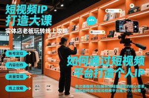 短视频ip打造大课，实体店老板玩转线上攻略-第一资源库