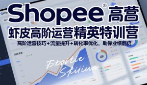 Shopee虾皮高阶运营精英特训营，高阶运营技巧+流量提升+转化率优化，助你业绩翻倍-第一资源库