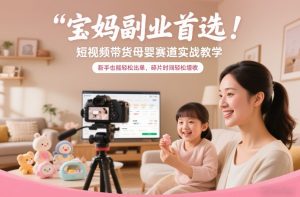 宝妈副业首选!短视频带货母婴赛道实战教学,新手也能轻松出单,碎片时间轻松增收-第一资源库
