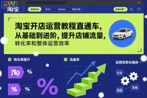 淘宝开店运营教程直通车,从基础到进阶,提升店铺流量,转化率和整体运营效率(更新26年1月)-第一资源库