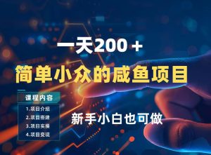 一天收入2张，一个简单小众的咸鱼项目，0门槛小白也能做-第一资源库