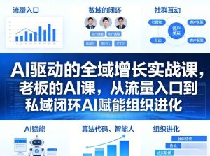 AI驱动的全域增长实战课，老板的AI课，从流量入口到私域闭环AI赋能组织进化（26年3月12-14日）-第一资源库