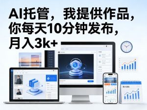 公众号AI托管，我提供作品，你每天10分钟发布，月入3k+【揭秘】-第一资源库
