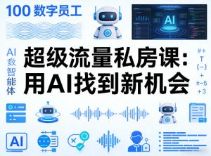 你的AI数字员工100个智能体，超级流量私房课，用AI找到新机会-第一资源库