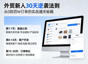 外贸新人30天逆袭法则，教你从0到百W订单的实战通关秘籍-第一资源库