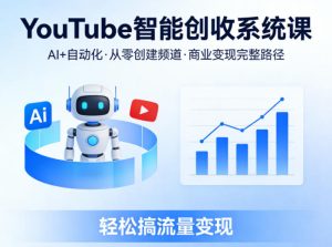 YouTube智能创收系统课,AI+自动化,从零创建YouTube频道并实现商业变现的完整路径,轻松搞流量变现-第一资源库