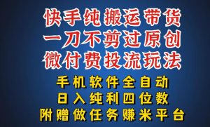 最新黑科技快手搬运带货方法，手机就能操作，轻松带你日入四位数【揭秘】-第一资源库