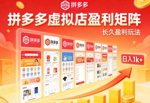 实测可落地!拼多多虚拟店长久盈利玩法,矩阵放大收益,日入1k+不难【揭秘】-第一资源库
