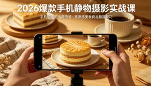 2026爆款手机静物摄影实战课，手机也能拍出商拍感，学会拍出高质感美食商品-第一资源库