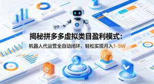 揭秘拼多多虚拟类目盈利模式：机器人代运营全自动闭环，轻松实现月入1-5W-第一资源库