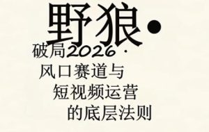 野狼团队·多平台实操运营课，覆盖AI口播、服装、好物、漫剪等热门玩法（更新4月）-第一资源库