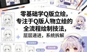 零基础学Q版立绘,专注于Q版人物立绘的全流程绘制技法,层层递进,系统拆解-第一资源库