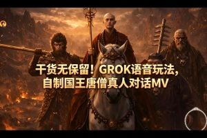 干货无保留！GROK语音玩法，自制国王唐僧真人对话MV-第一资源库