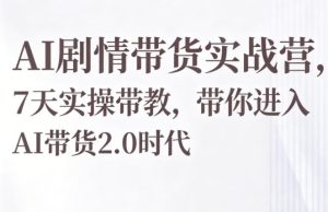 AI剧情带货实战营,7天实操带教,带你进入AI带货2.0时代-第一资源库
