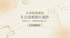 小众蓝海赛道，生日涂鸦图片制作，简单易上手，单链接变现超12W+【详细教程】-第一资源库
