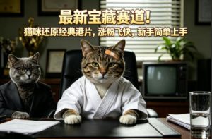 最新宝藏赛道！猫咪还原经典港片，涨粉飞快，新手简单上手-第一资源库