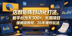 店群矩阵自动化打法，新平台当天300+，长期项目，保姆级教程，26年爆炸玩法【揭秘】-第一资源库