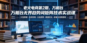 老火电商第2期,万相台无界趋势词矩阵技术实战课,计划搭建・选词布局・分品矩阵・数据优化・放量全流程教程-第一资源库