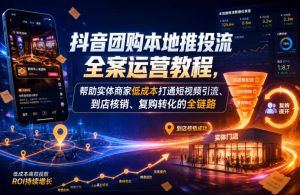 抖音团购本地推投流全案运营教程,帮助实体商家低成本打通短视频引流、到店核销、复购转化的全链路-第一资源库