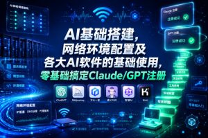 AI基础搭建，网络环境配置及各大AI软件的基础使用，零基础搞定Claude/GPT注册-第一资源库