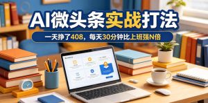 一天挣了408,AI微头条实战打法,每天30分钟比上班强N倍-第一资源库